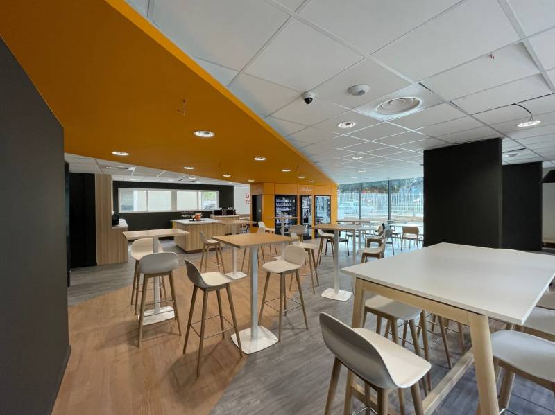 Réalisation d'une cafétéria accueillante : Cloisons, plafonds, tout pour un espace de détente de qualité !